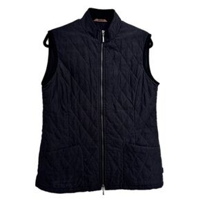 Barbour Diamond Quilted Women’s Zip front vest charcoal grey size 8